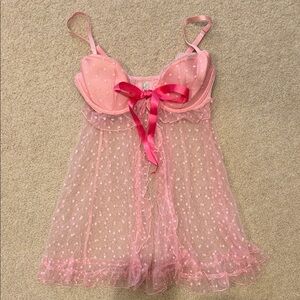 Victorias Secret Pink Lace Babydoll Lingerie